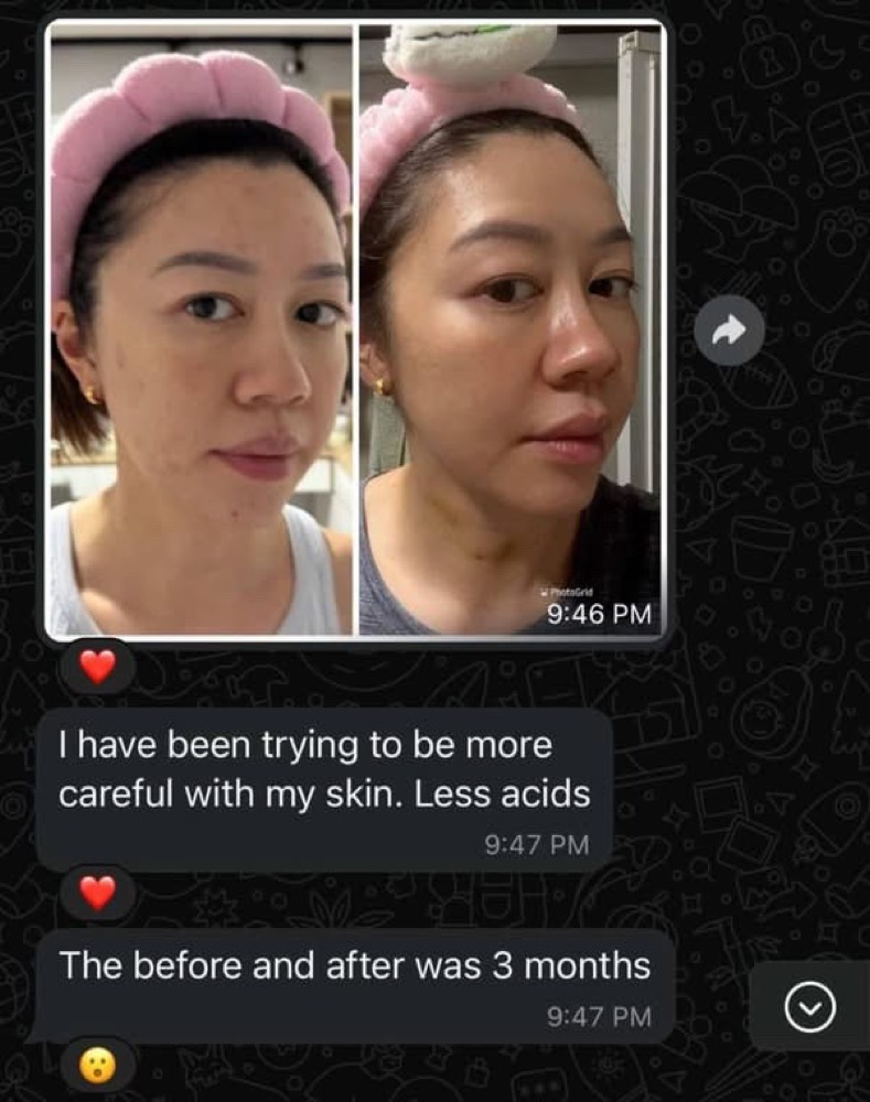 Customer WhatsApp update three months into her programme